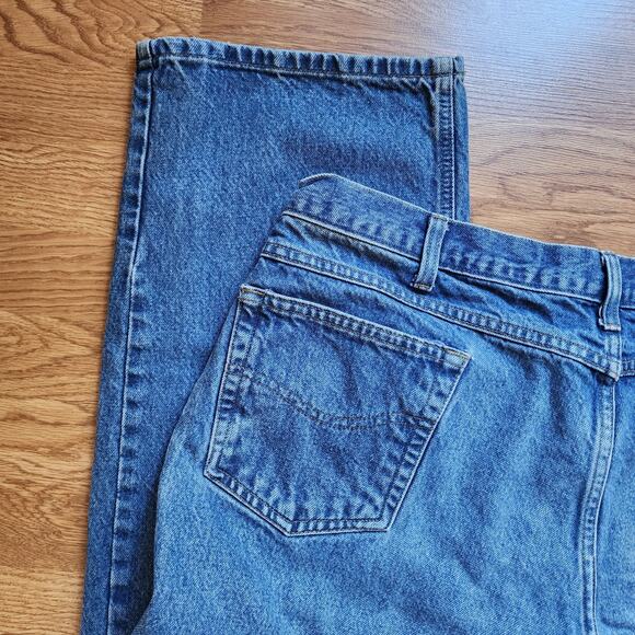 Carhartt Jeans Mens Size 42x30 Denim Blue Loose Fit Work Pants B167-DST - Picture 6 of 10